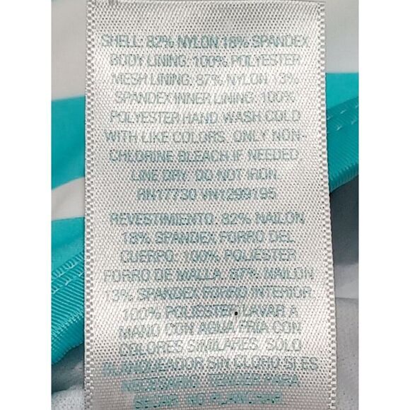 KONA SOL Plus-size turquoise and white striped V-neck Women's Size 18W - Picture 9 of 9